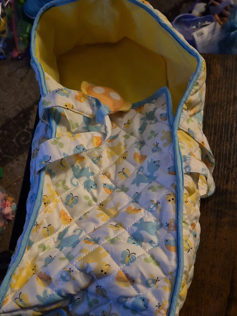 Quilted Doll Bassinet And Carrier